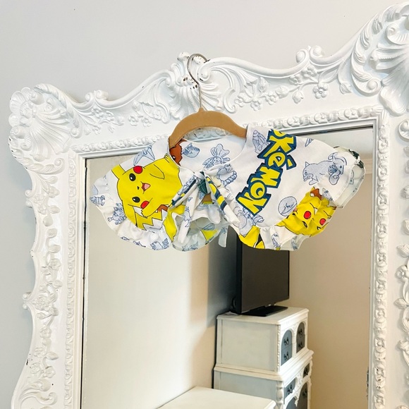 SALE New York Couture Reworked VINTAGE Pokemon Pikachu Handmade Collar - Picture 1 of 7